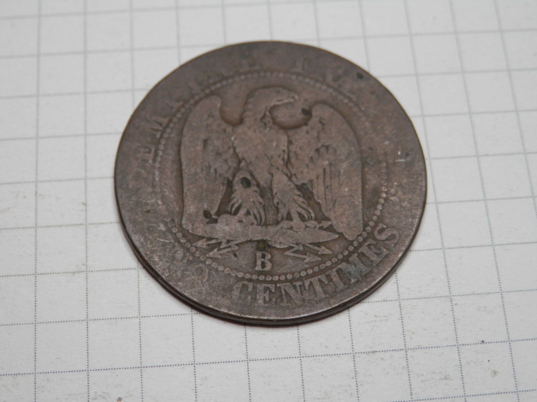 Tutti le monete: Frankreich 5 Centimes, 1853 Münzzeichen "B" - Rouen – Usato da Weiach venduto da weiach81 1