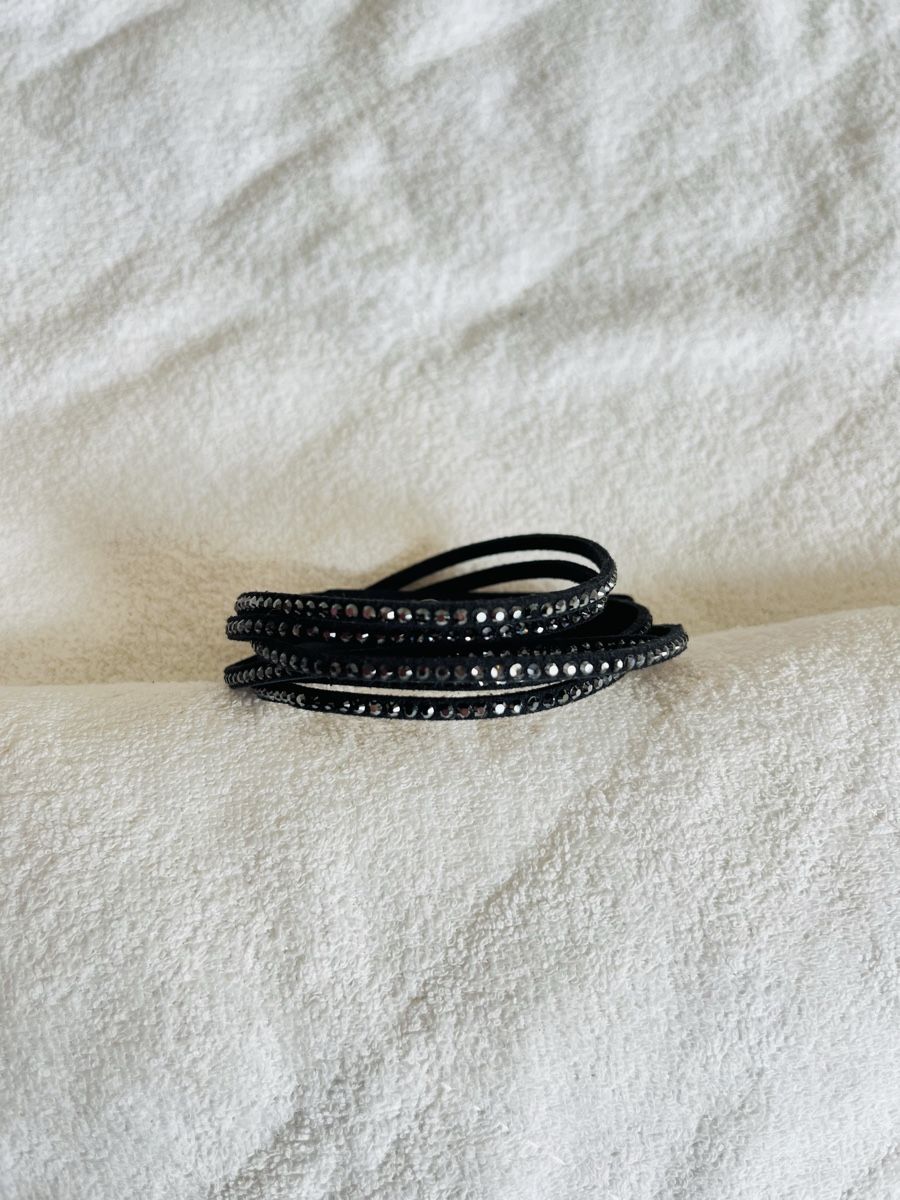 Bracciali & Braccialetti: Bracelet noir strass élégant occasion – Nuovo (secondo la descrizione) da Lausanne venduto da Global.P