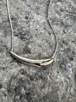 Elegantes Collier / Halskette 925 Silber teilvergoldet 