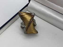 Handarbeit Messing Ring, Grösse 54-58