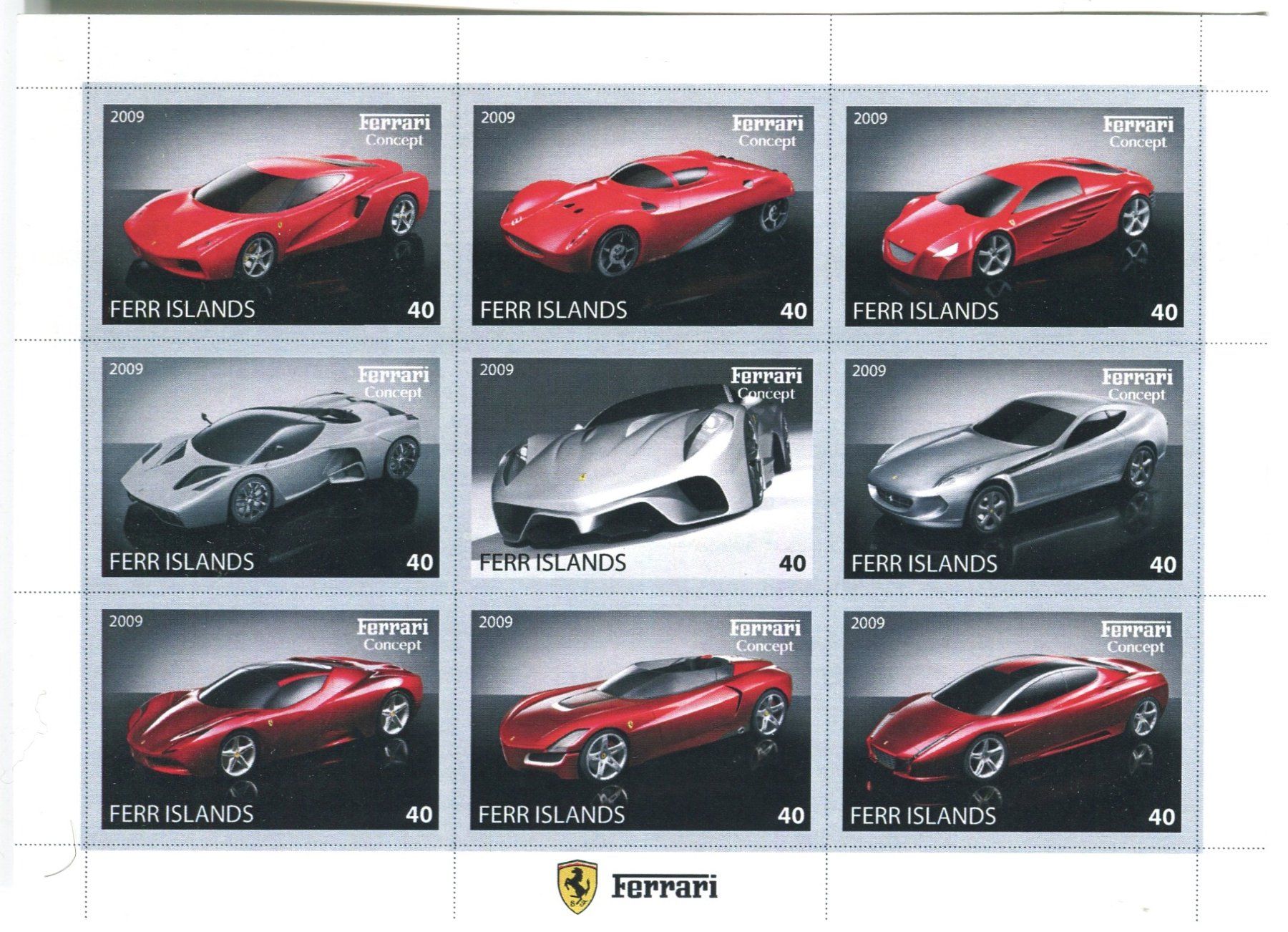 Tutti i francobolli: Block "Ferrari". Ferr Islands – Nuovo e nell'imballaggio originale da Basel venduto da Butsch5
