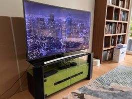 TV-Möbel, schwarz-grünes Glas