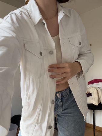 Jeansjacke Weiss Damen Grösse L Neu