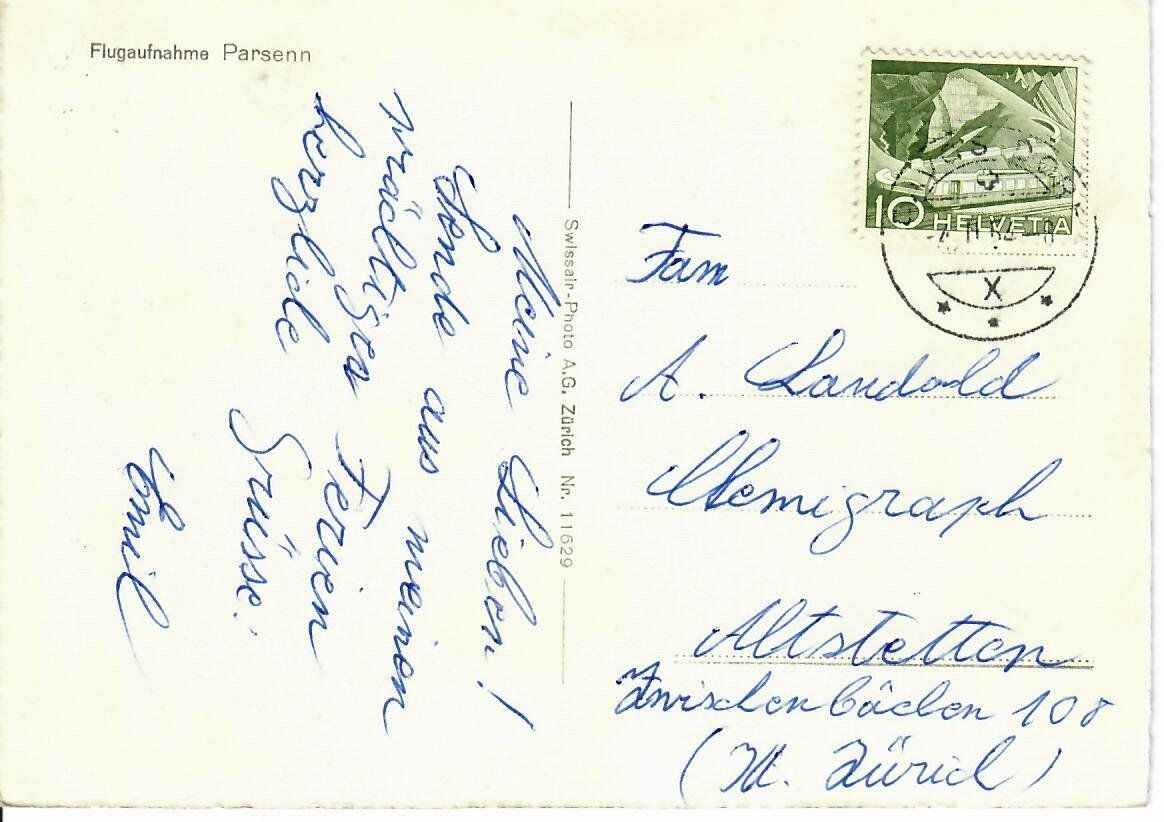 Cartoline postali: Flugaufnahme Parsenn – Usato da Hochdorf venduto da Ziegel-16 1