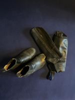 Schwarze echt Leder Stiefeletten, Grösse 35 inkl Chaps 
