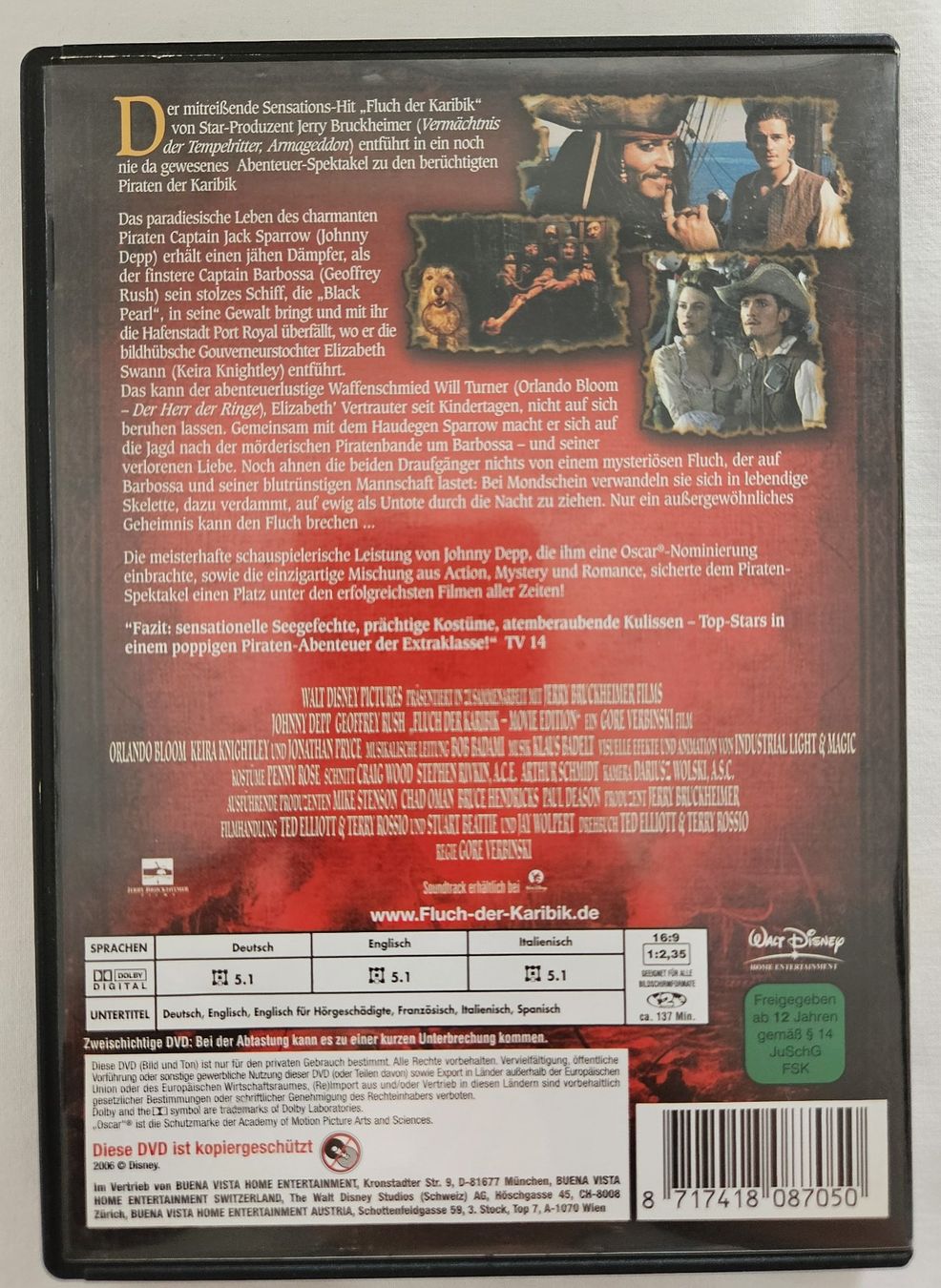 Tutti i DVDs: DVD Fluch der Karibik – Usato da Zetzwil venduto da Power4 1