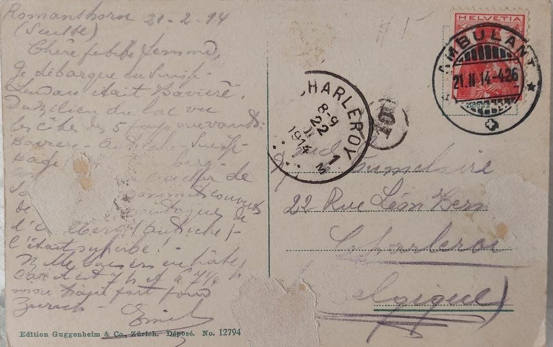 Ansichtskarten: ROMANSHORN - Dampfschiff - 1914 – Gebraucht aus Delémont von Domdom1 1