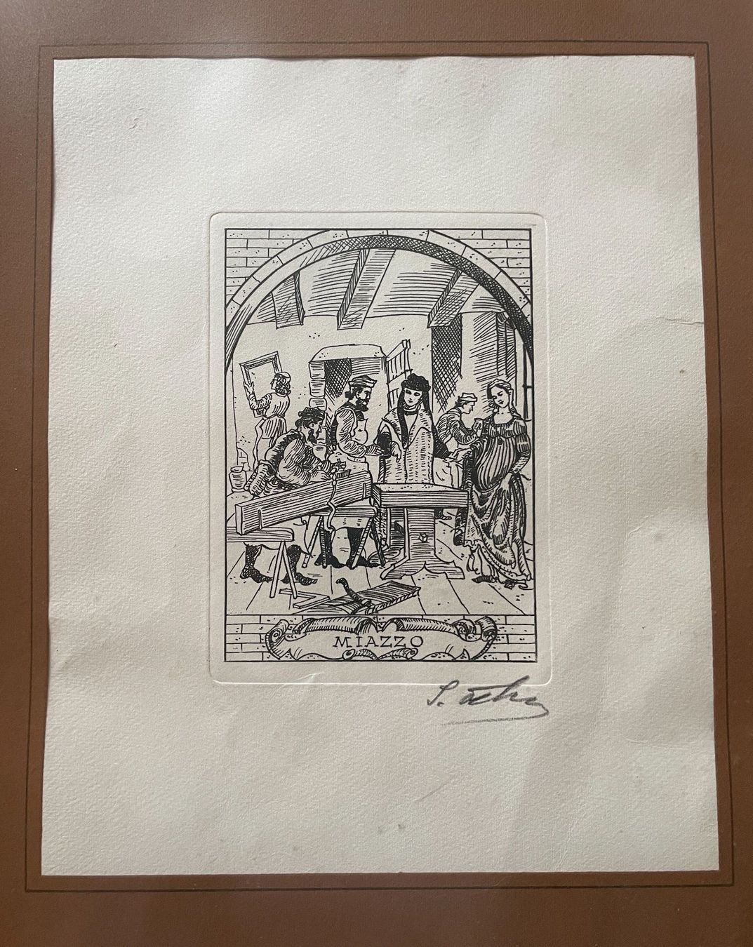 Xilografie: Holzschnitt Bild Kunstdruck Miazzo Italy – Usato da Bern venduto da Chraebu2 1