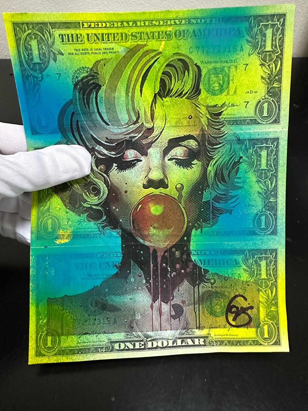 Dipinti: SMG: Bubble Monroe, Geldkunst, Echte Dollars, UNIKAT – Nuovo (secondo la descrizione) da Meilen venduto da Smgdesign 1
