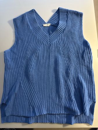 TCM Ladies' Blue Knitted Cotton Slip Over, Size M