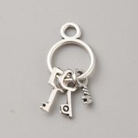Anhänger Schlüsselbund  Metall altversilbert 26mm