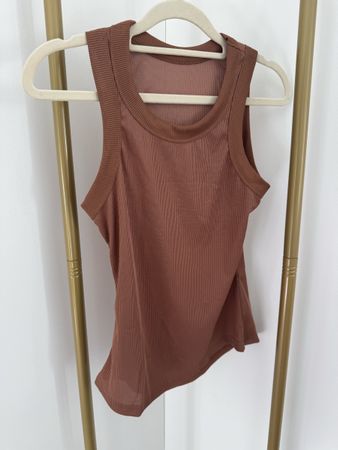 Ripp-Top / Tanktop – Terracotta Braun – Gr. XS