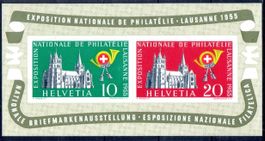 ESPOSITION NATIONALE DE PHILATELIE - LAUSANNE 1955 ** BLOCK