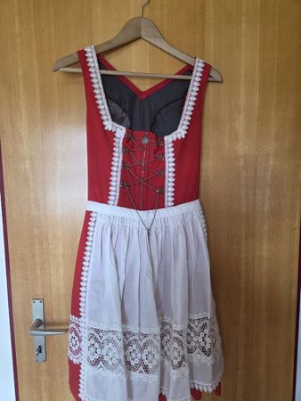 Vintage Dirndl rot/weiss, Grösse 36, Marke Trachten Franz