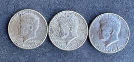 2 x 1/2 Dollar Kennedy 1964