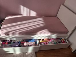 Kinderbett Komplett mit Stauraum und Rausfallschutz