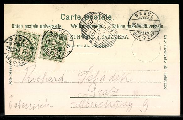 Cartoline postali: Basel, Ansicht vom Münster, Wettsteinbr – Usato da Berlin venduto da bartko-reher 1