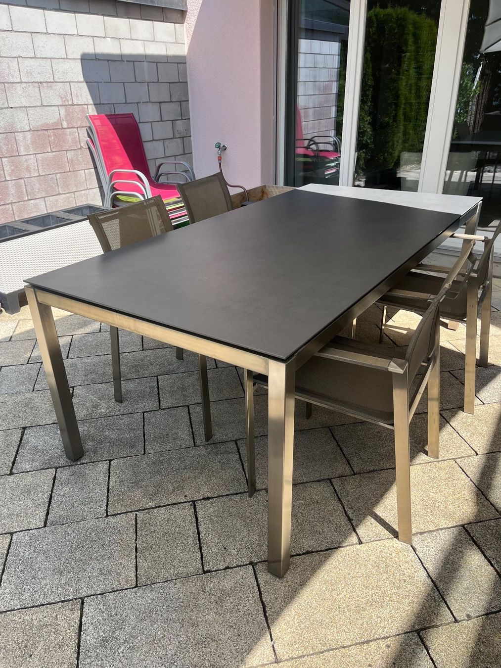 Hunn Tables: Gartentisch Keramikplatte, 200x100cm – D'occasion à Samstagern par Anneke 1