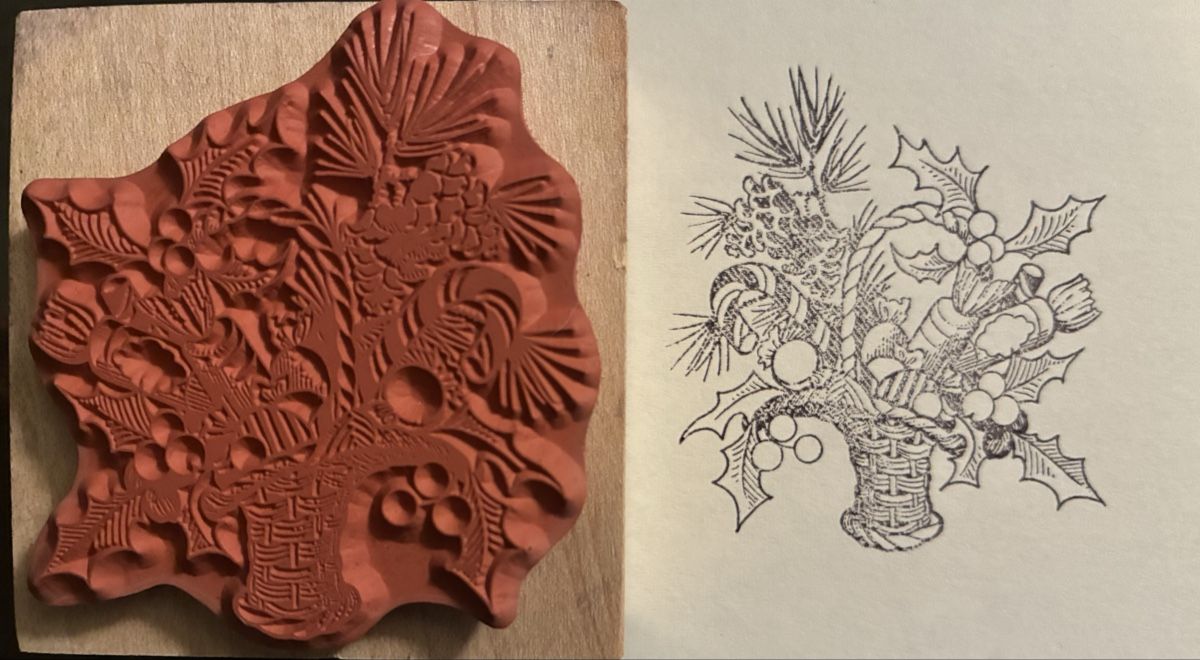 Timbri: Stempel Weihnachtskorb mit Tannenzweigen Holzstempel – Nuovo (secondo la descrizione) da Oberrüti venduto da Jomaru 2