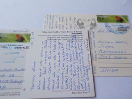 Amerika, Costa Rica, 2 Karten miit Marken