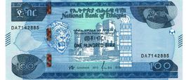 Ethiopia 100 Birr 2015 P-55 New Sign UNZ