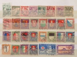 PRO JUVENTUTE: Des timbres oblitérés des années 1913 à 1929