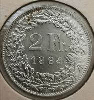 2 Franken 1964 Silber Unz Stgl
