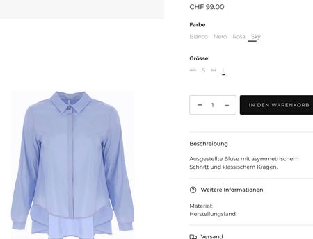Imperial Sky Chemise Made in Italy Shirt Bluse Neu 🩵