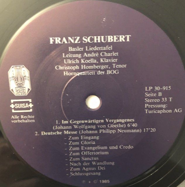 Dischi in vinile: Franz Schubert / Basler Liedertafel  (LP) – Usato da Grüningen venduto da azulamarillo_vinyl 4