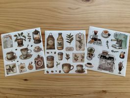 Sticker Aufkleber Scrapbook Kaffee Coffee Nostalgie 5