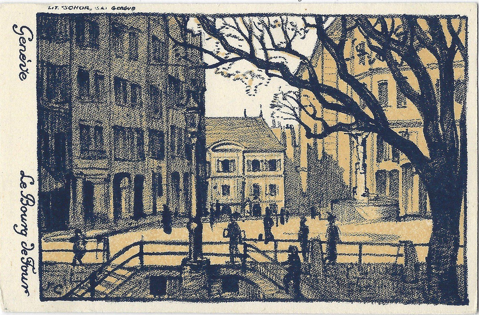 Cartoline postali: 5 Künstler-Postkarten  von  Genf – Usato da Bütschwil venduto da Jackson1A 9