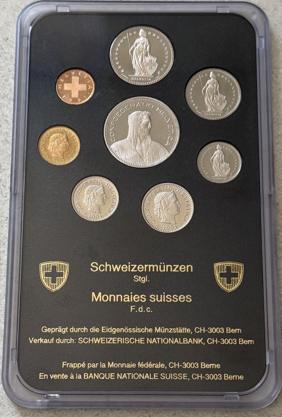 Tutti le monete: Schweizer Kursmünzsatz von 1991 stgl – Nuovo e nell'imballaggio originale da Buchs ZH venduto da Mike171 4