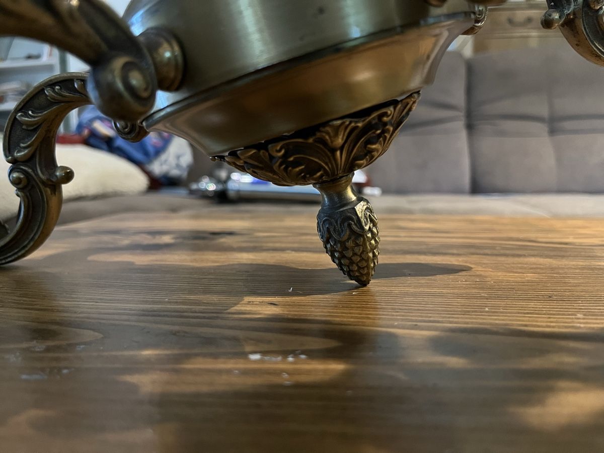 Lustres & lampes de plafonds: Deckenlampe Messing mit 5 Gläsern verziert gebraucht – D'occasion à Buchs ZH par JPK7 4