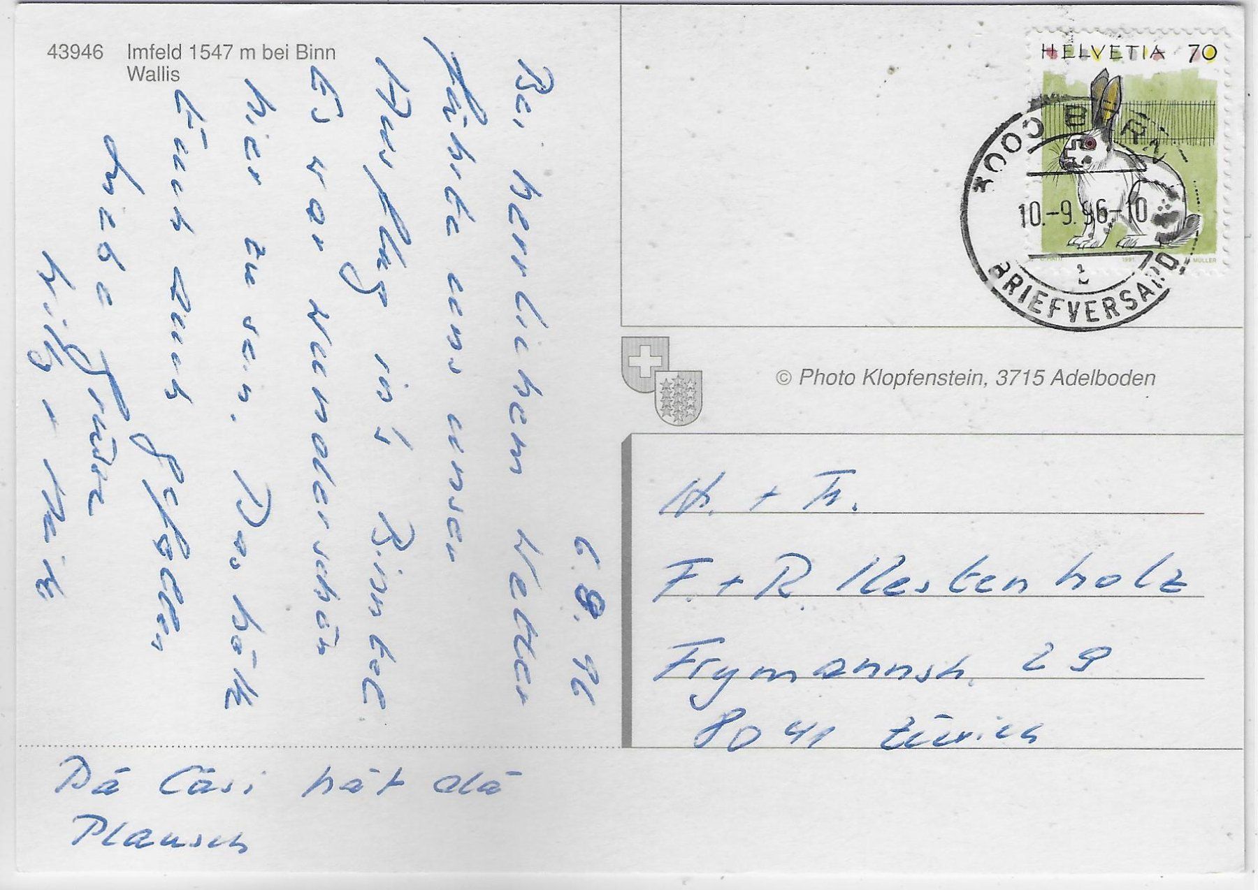 Cartoline postali: Imfeld bei Binn – Usato da Ettingen venduto da Kartenplanet 1