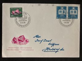 Schweiz 1961 illustrierter FDC Einzelmarken Pro Patria 5+10