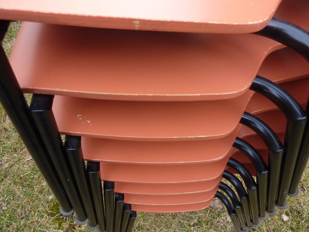 8 Stühle Stapelstühle Holzstühle Seminarstühle stapelbar 8