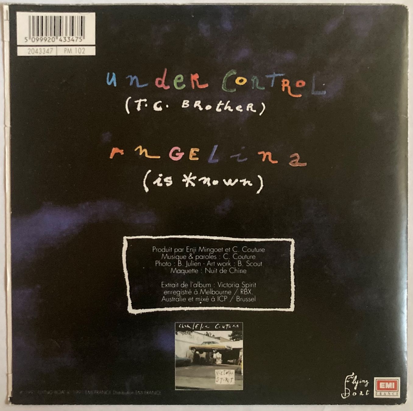 Vinyles: CHARLÉLIE COUTURE - UNDER CONTROL – D'occasion à Poliez-Pittet par Newtown-Records 1