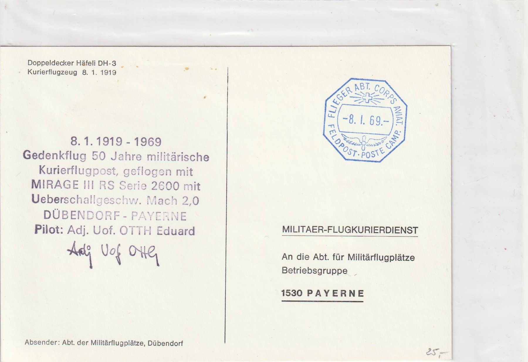 Tutti i francobolli: Schweiz-Flugpost-Karte-1969 – Usato da uttwil venduto da Koehlerfred 1