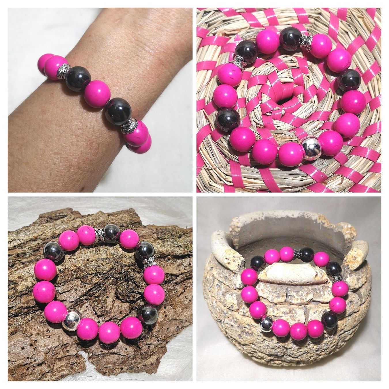 Bracciali & Braccialetti: pinke Armk. mit Hämatit - Spendenaktion – Nuovo (secondo la descrizione) da Unterkulm venduto da Nachtigall