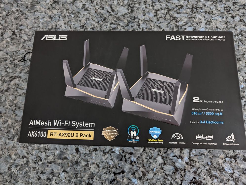 2x RT-AX92U AiMesh AX6100 WLAN Router (Neu und originalverpackt) in ...