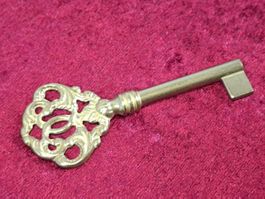 1 Möbel Hohl Schlüssel, 8.5cm, Messing - NEU (3668#MBS3)