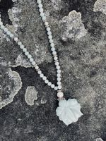 Natural Jade & Pearl Pendant Necklace - Sterling Silver