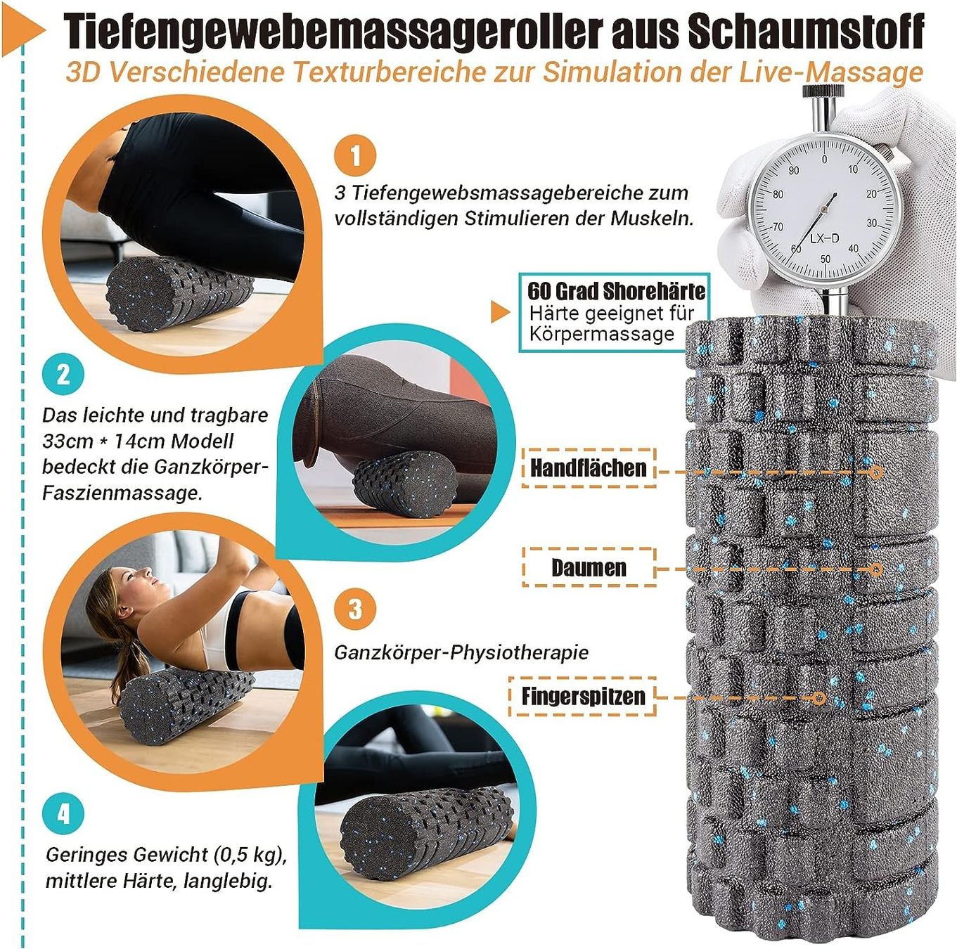 Massagegeräte: Faszienrolle Set mit 3D-Texturmassage – Neu und originalverpackt aus Nuglar von SaleRitter 2