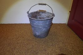 Vintage Eimer verzinkt,Gartendeko