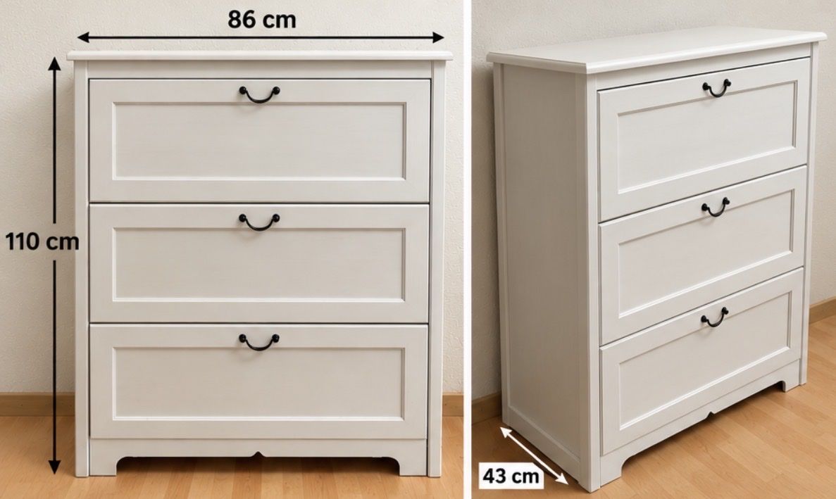 Cassettiere: Weisse Kommode mit 3 Schubladen – Usato da Oberentfelden venduto da mon_9w6k 1