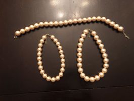 PERLEN KETTEN TRIO IN CREME
