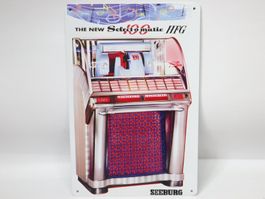 Blechschild Jukebox Seeburg 1953 Musikbox Single