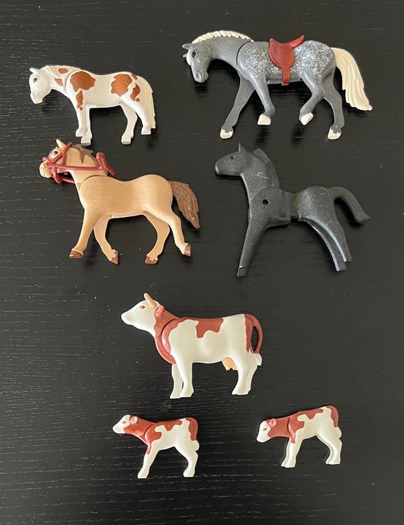 Figurine Playmobil Cheval Modèle Ancien - Apfelschimmel (pommelé) Western - Pièce De Collection