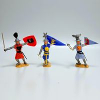 3 figurines Timpo Toys Visor Knights chevaliers 1970s