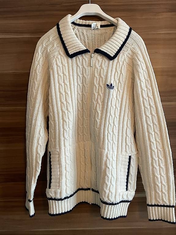 Adidas Giacche: ADIDAS Strickjacke Weiss Vintage – Usato da münchenstein venduto da kommschon